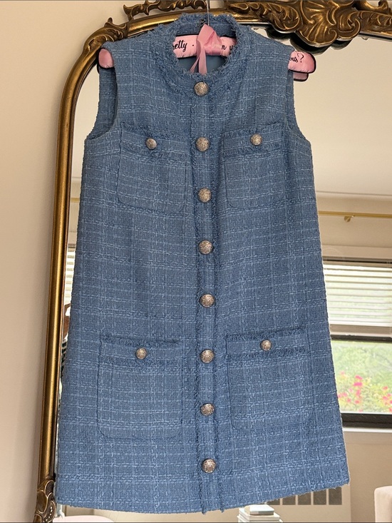 Veronica Beard Dresses & Skirts - Veronica Beard Light Blue Textured Tweed Shift Dress
